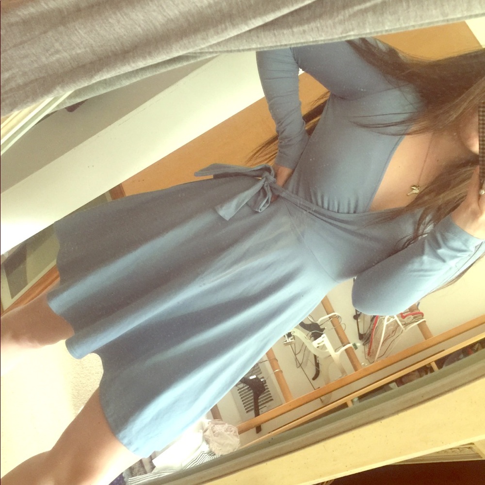 Baby blue wrap dress